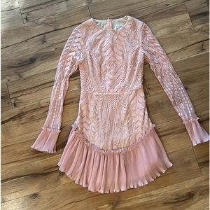 Hello Molly pink Lacy dress BOHO xs